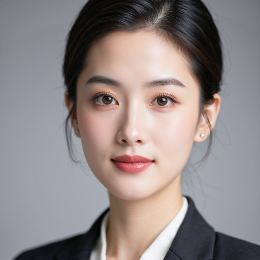 三十岁左右女性销售总监头像，穿职业套装，白色衬衫，粉色背景，专业商务形象